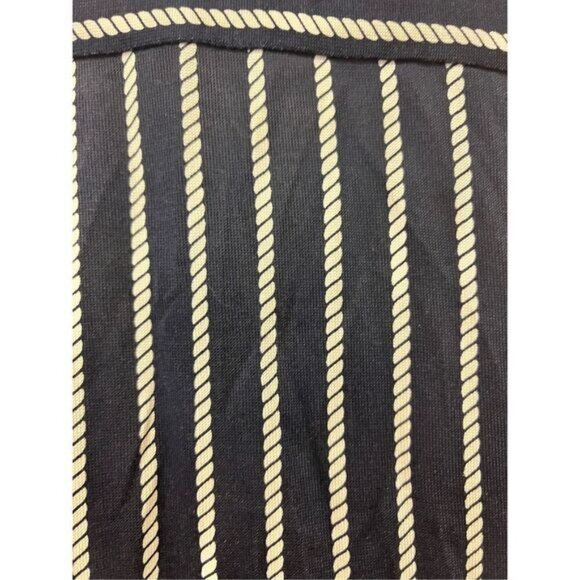 Diane Von Furstenberg Black & Tan Rope Print 100% Silk Side Tie Wrap Dress sz 10 - Picture 9 of 9